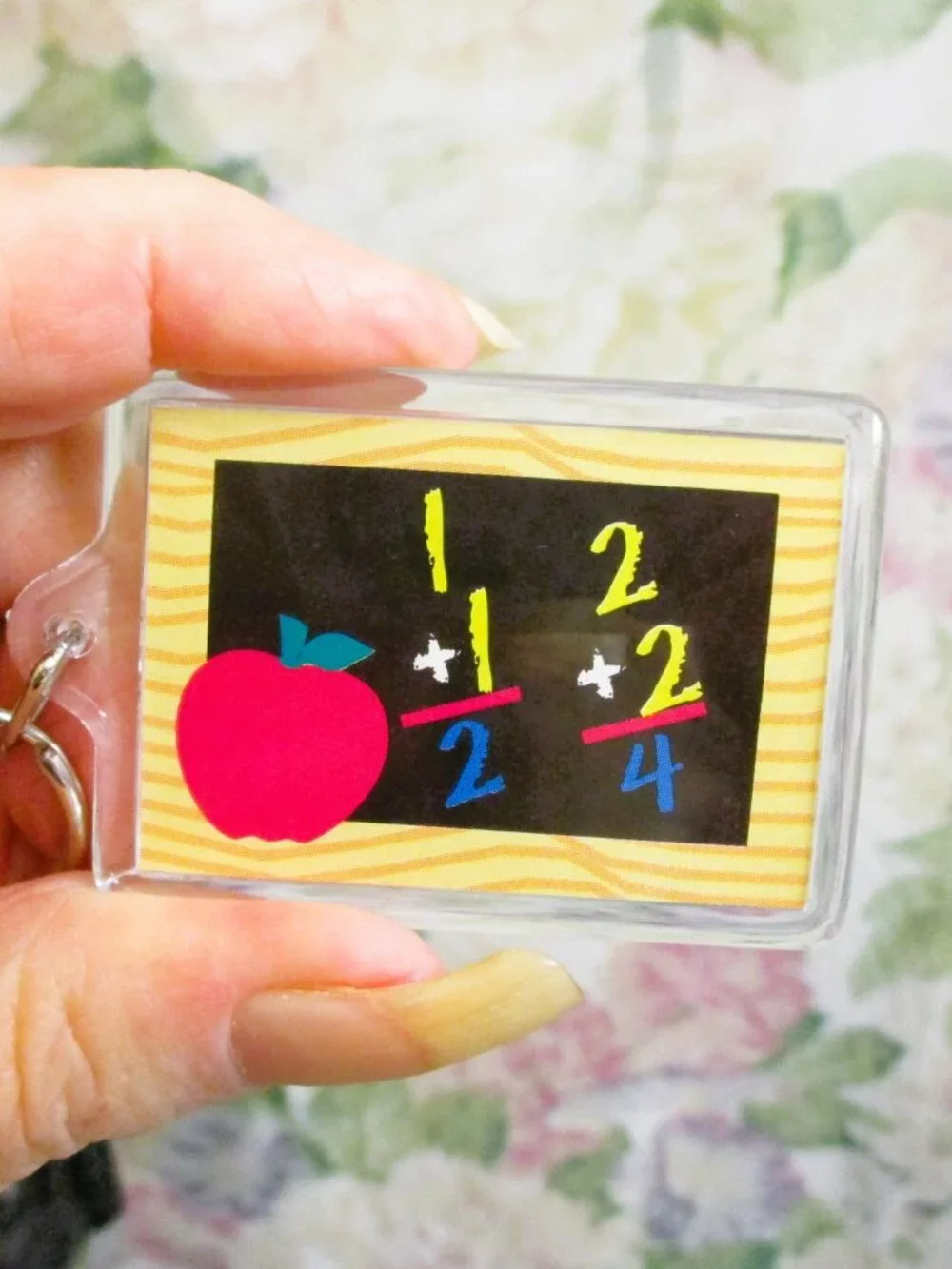Vintage LUCITE School KEYCHAIN Lot: Teacher Appreciation, ABC, Math